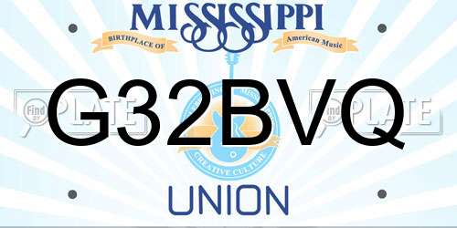 G32BVQ Mississippi License Plate