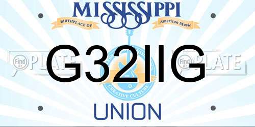 G32IIG Mississippi License Plate