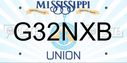 G32NXB Mississippi License Plate