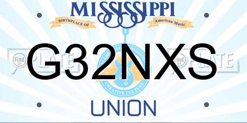 G32NXS Mississippi License Plate