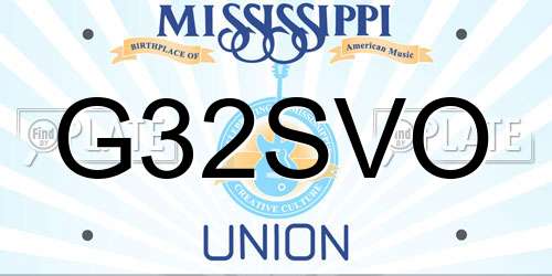 G32SVO Mississippi License Plate