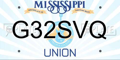 G32SVQ Mississippi License Plate