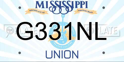 G331NL Mississippi License Plate