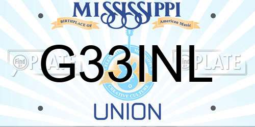 G33INL Mississippi License Plate
