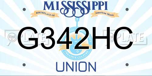 G342HC Mississippi License Plate