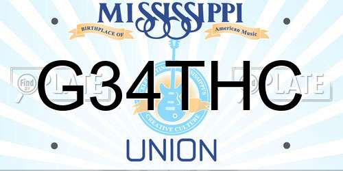 G34THC Mississippi License Plate