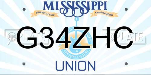 G34ZHC Mississippi License Plate