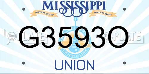 G3593O Mississippi License Plate
