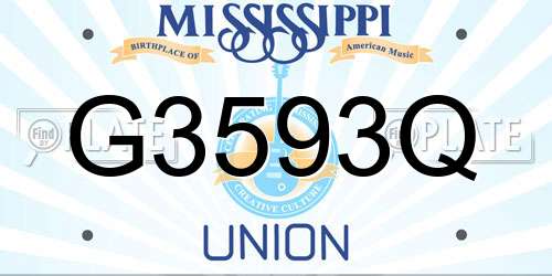 G3593Q Mississippi License Plate