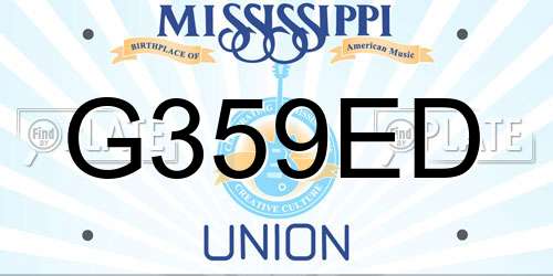 G359ED Mississippi License Plate