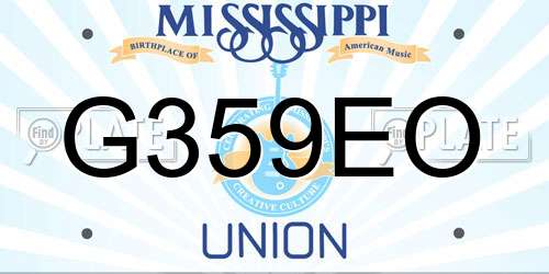 G359EO Mississippi License Plate