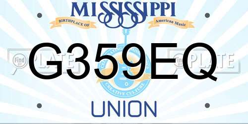 G359EQ Mississippi License Plate