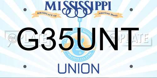 G35UNT Mississippi License Plate