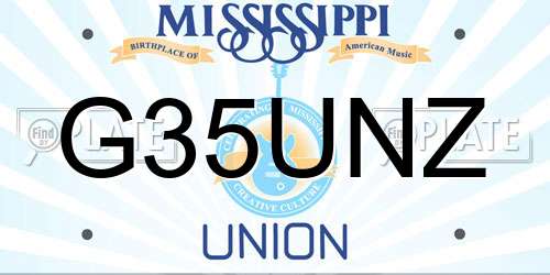 G35UNZ Mississippi License Plate