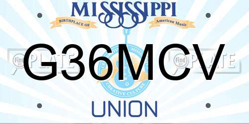 G36MCV Mississippi License Plate