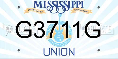 G3711G Mississippi License Plate