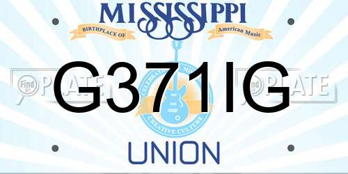 G371IG Mississippi License Plate