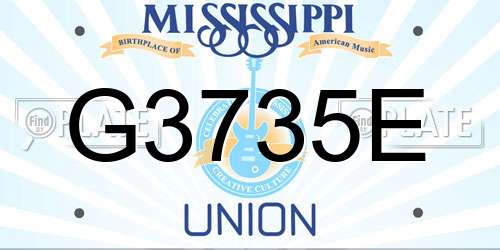G3735E Mississippi License Plate