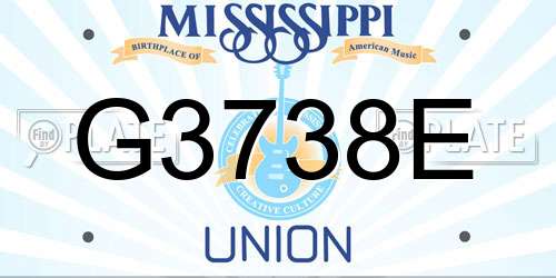 G3738E Mississippi License Plate