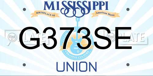 G373SE Mississippi License Plate