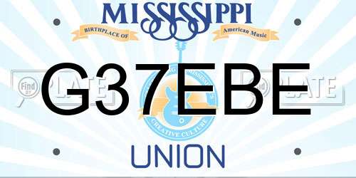 G37EBE Mississippi License Plate