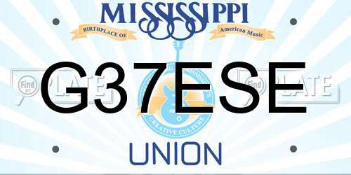 G37ESE Mississippi License Plate