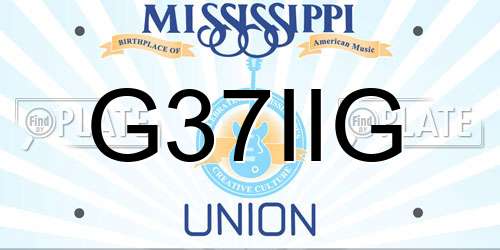 G37IIG Mississippi License Plate