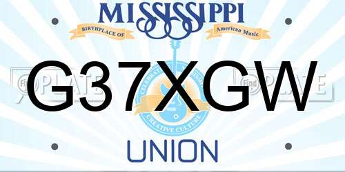 G37XGW Mississippi License Plate