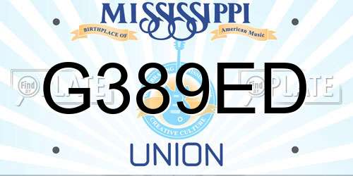 G389ED Mississippi License Plate