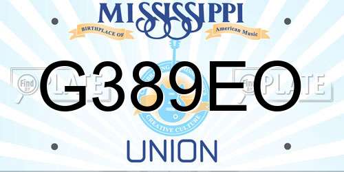 G389EO Mississippi License Plate