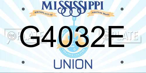 G4032E Mississippi License Plate