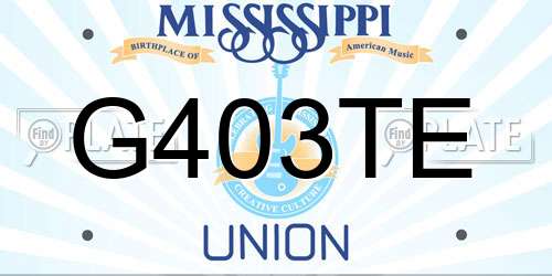 G403TE Mississippi License Plate