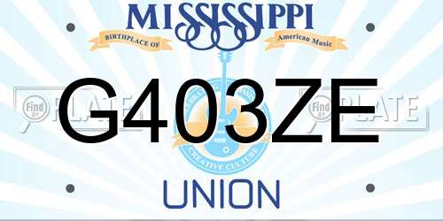 G403ZE Mississippi License Plate
