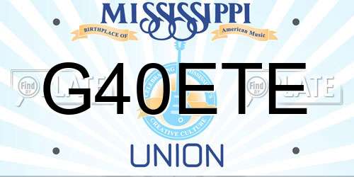 G40ETE Mississippi License Plate