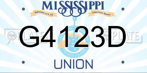 G4123D Mississippi License Plate