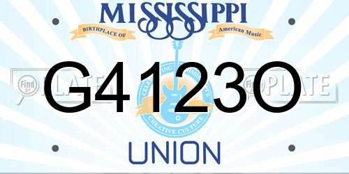 G4123O Mississippi License Plate