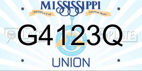G4123Q Mississippi License Plate