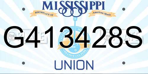 G413428S Mississippi License Plate