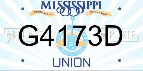 G4173D Mississippi License Plate