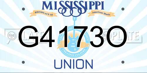G4173O Mississippi License Plate