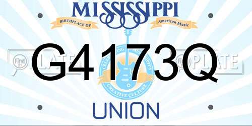 G4173Q Mississippi License Plate