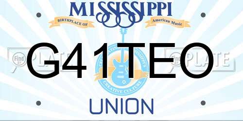 G41TEO Mississippi License Plate