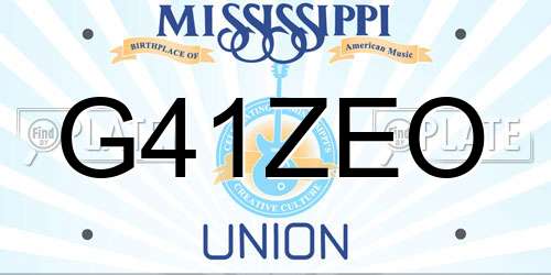 G41ZEO Mississippi License Plate