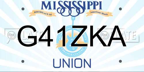 G41ZKA Mississippi License Plate