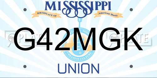 G42MGK Mississippi License Plate