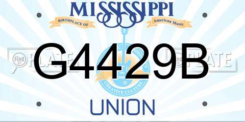 G4429B Mississippi License Plate