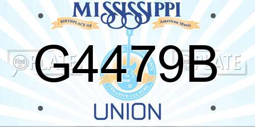 G4479B Mississippi License Plate