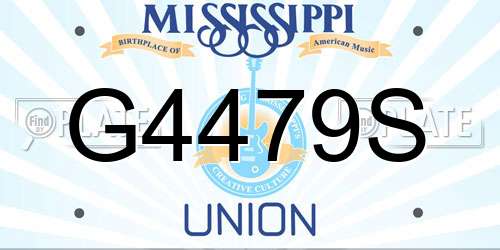 G4479S Mississippi License Plate