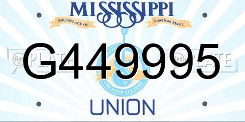 G449995 Mississippi License Plate