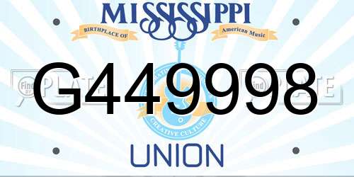 G449998 Mississippi License Plate